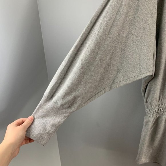 Revolve Free People FP Movement Circuit Tunic Grey Cotton Smocked Sweatshirt L - Picture 4 of 14